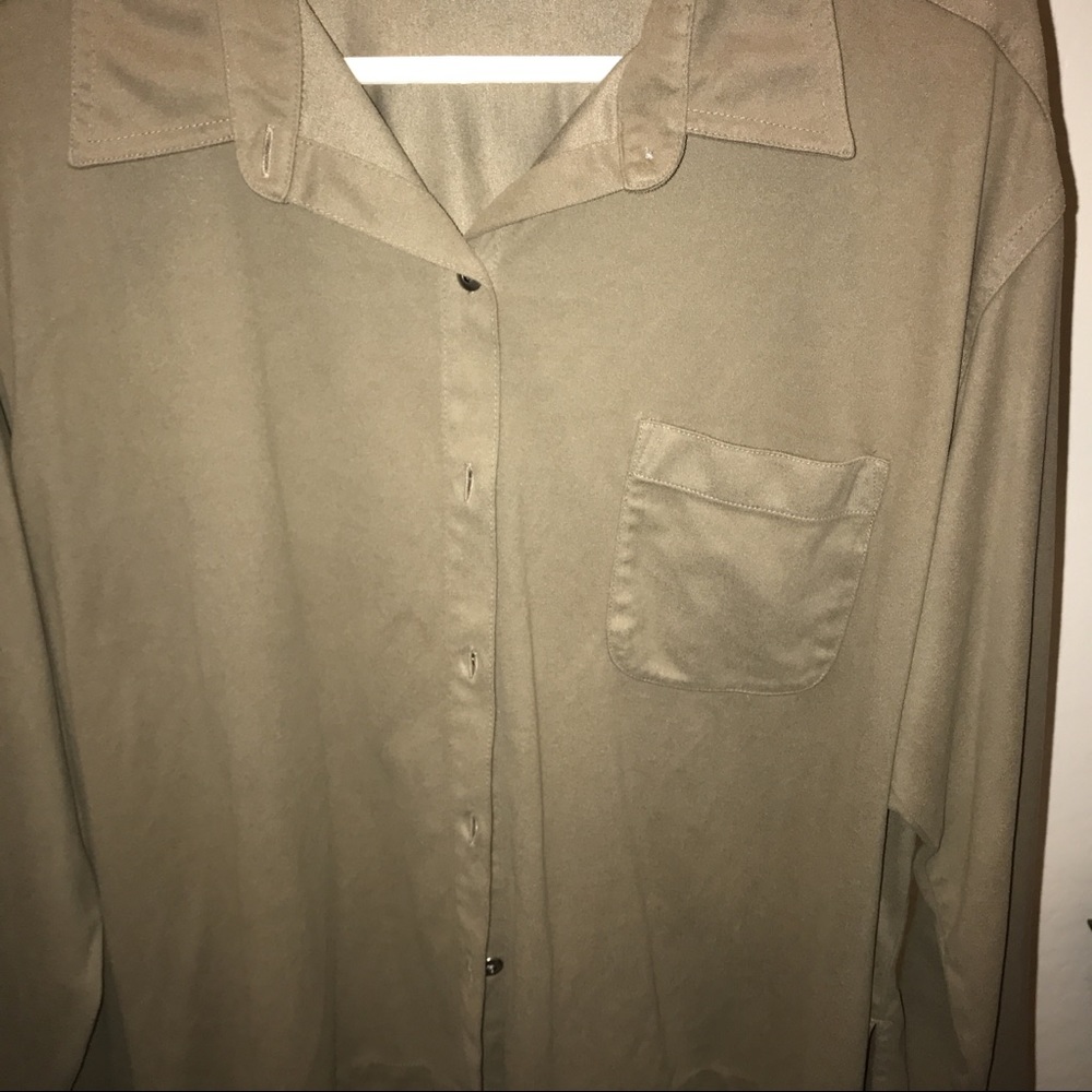 Large Olive button down